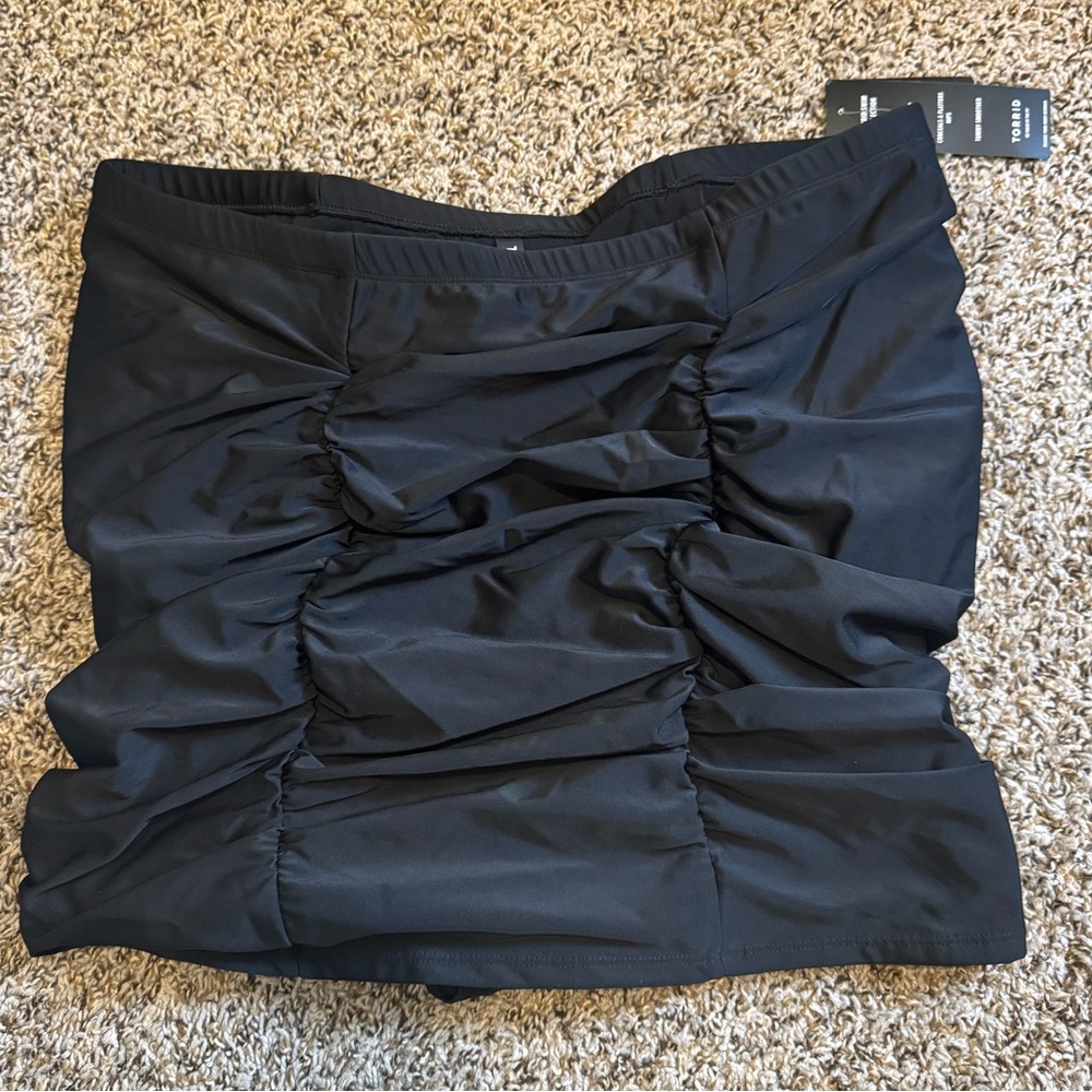 Torrid High-Rise Short Ruched Swim Skirt With Brief